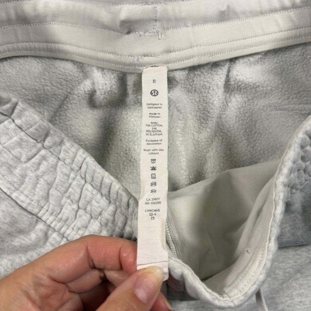 Lululemon Loungeful Oversized-Fit High Rise Jogger Women 8 Heathered Gray Fleece - Picture 5 of 8